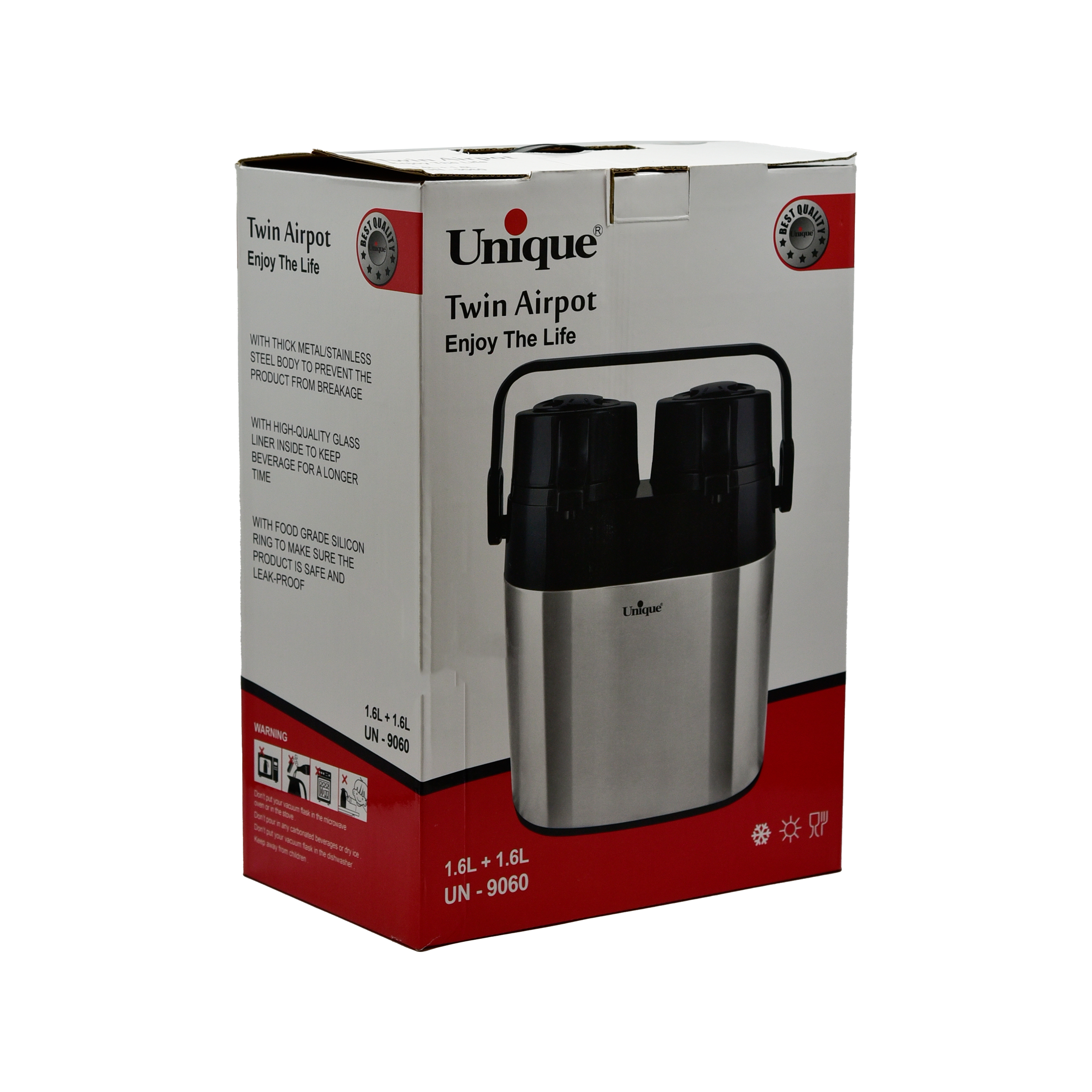  فلاسک دوقلو یونیک طرح استیل مدل UN-9060