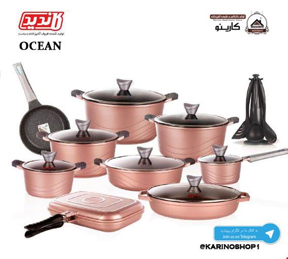 کاندید سرویس قابلمه گرانیتی  30 پارچه اوشن رزگلد
