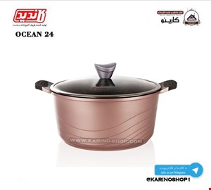 کاندید قابلمه گرانیتی سایز 24 رنگ رز گلد