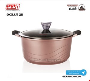 کاندید قابلمه گرانیتی سایز 28 رنگ رز گلد
